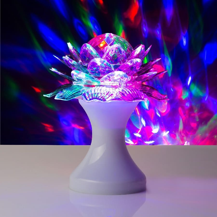 Световой прибор «Цветок» 12.5 см, свечение RGB, 220 В, белый, УЦЕНКА 4731526