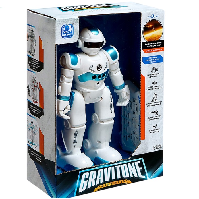 Робот-игрушка радиоуправляемый IQ BOT GRAVITONE, русское озвучивание, цвет синий