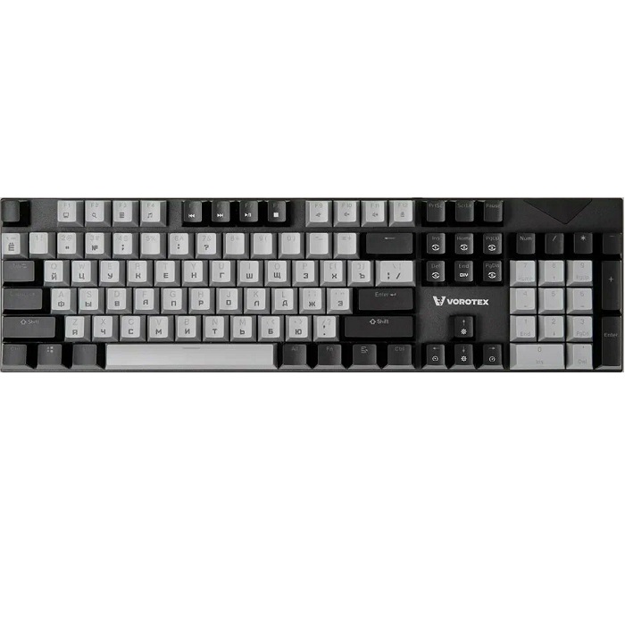 Клавиатура VOROTEX K104S Red Switch, Серый,чёрный (Уценка)