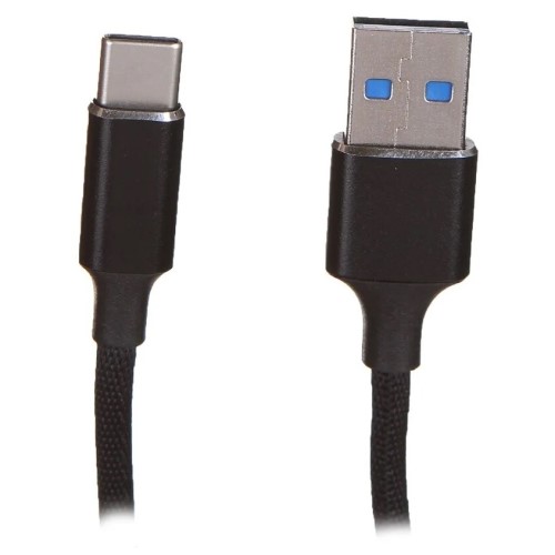 Кабель USB <--> Type-C  1.2м MAVERICK Textile & Metall, C1, черный