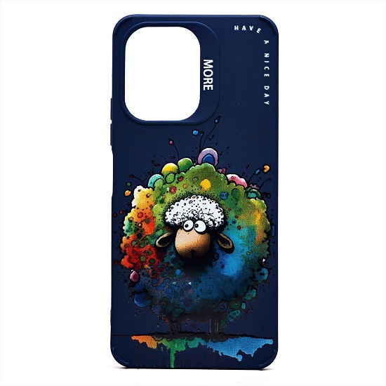 Задняя накладка SC335 для Xiaomi Redmi 13C 4G/Poco C65  (овечка) (dark blue) (232955)