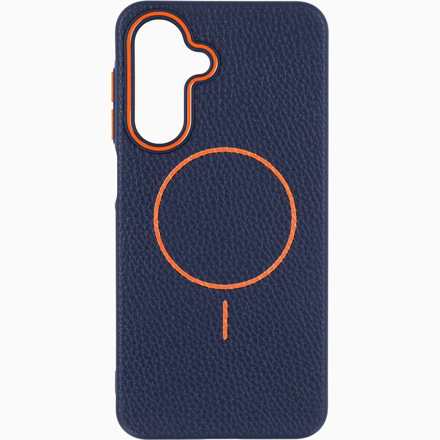 Задняя накладка ZIBELINO MagSafe ECO-Leather для Samsung Galaxy A26 (сине-оранжевый)