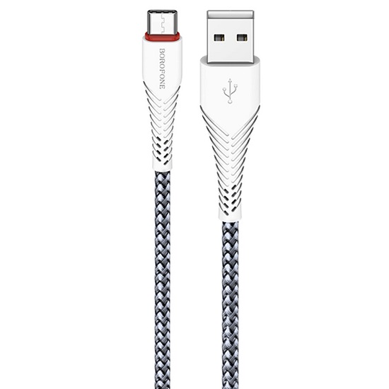 Кабель USB <--> Type-C  1.0м BOROFONE BX25 Powerful, нейлон, белый