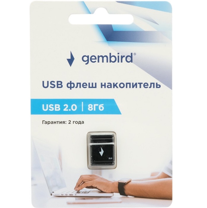 USB  8Gb Gembird GFL-2.0-8mini, черный