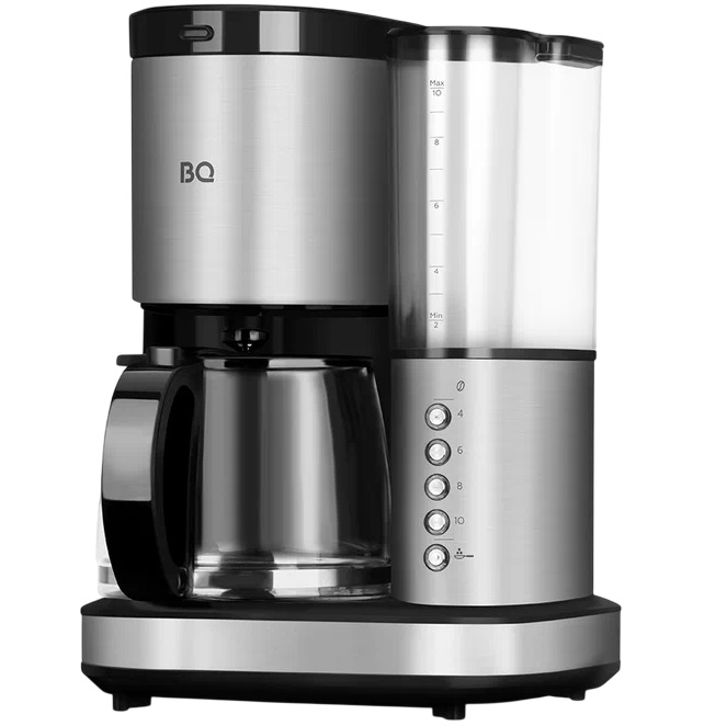 Капельная кофеварка BQ CM7002 Стальной-Черный со встроенной кофемолкой