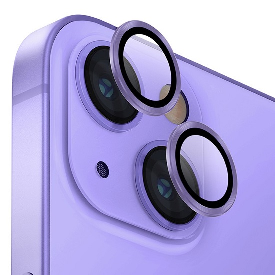 Противоударное стекло для камеры для iPhone 15/15 Plus фиолетовый