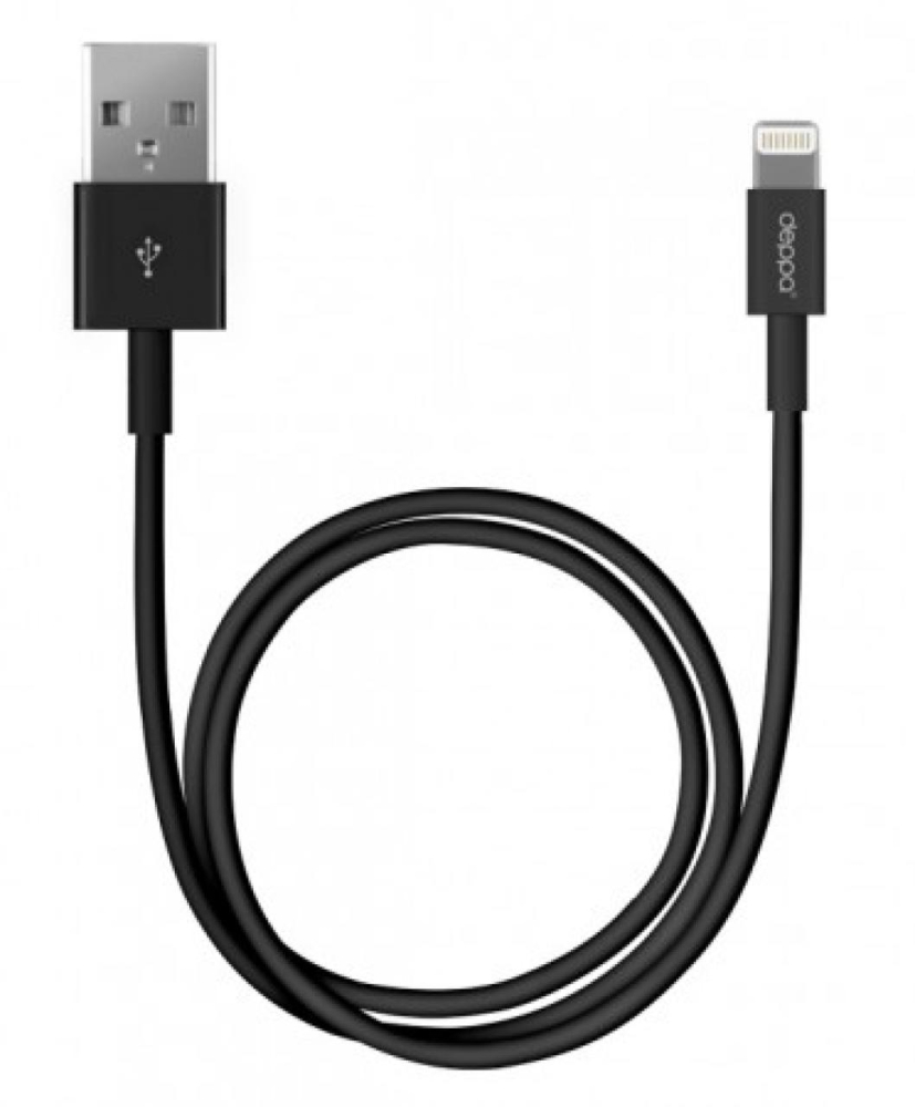 Кабель USB <--> Lightning  2.0м DEPPA чёрный (72224)