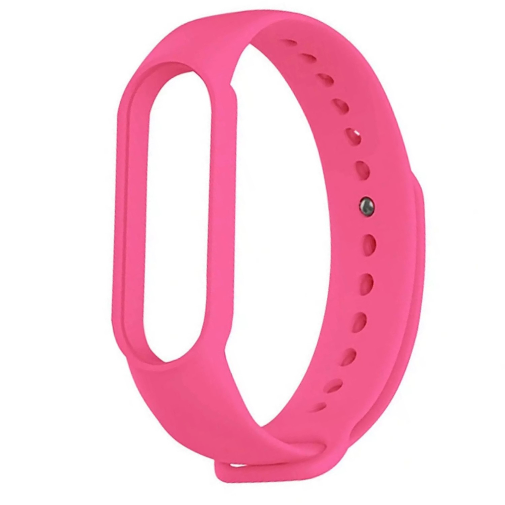 Силиконовый ремешок STR для XIAOMI MI Band 5/6/7 темно-розовый