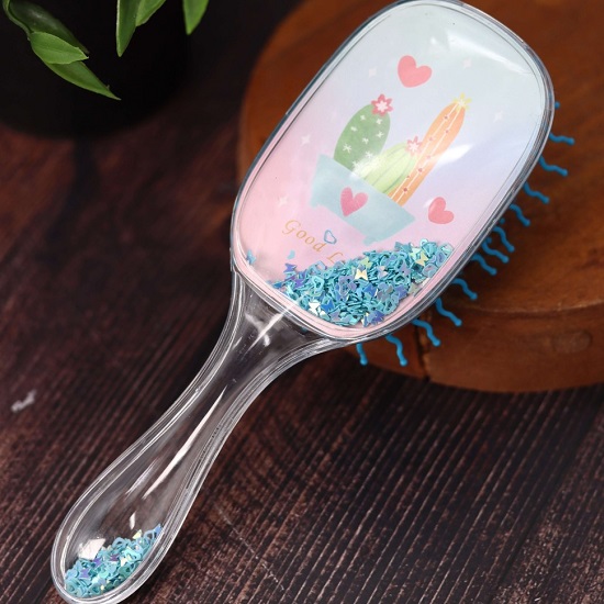 Расческа "Sequins cactus", pink-blue 3
