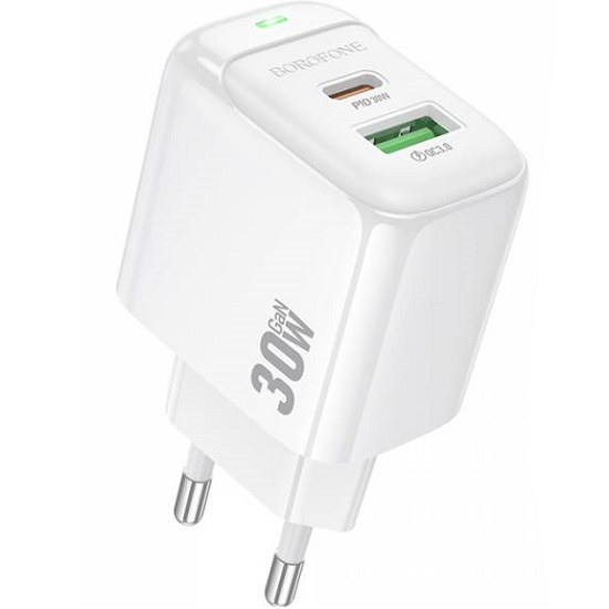 Сетевое ЗУ 1USB/1Type-C 3.0A BOROFONE BAS45A Potential PD30W, белый