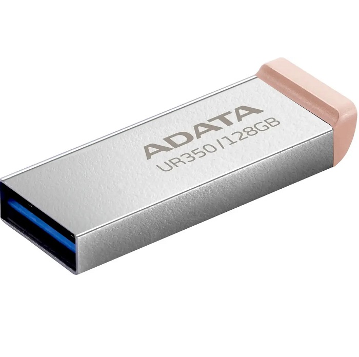 USB 128Gb ADATA UR350 (UR350-128G-RSR/BG),  серебристый/коричневый, USB 3.2