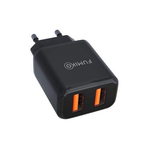 Сетевое ЗУ 2USB 2.4A FUMIKO CH14 черное 3