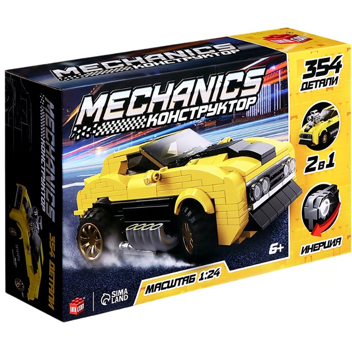 Конструктор UNICON «Техника. Mechanics», инерционный,1:24, 2 варианта сборки, 354 детали 9900745