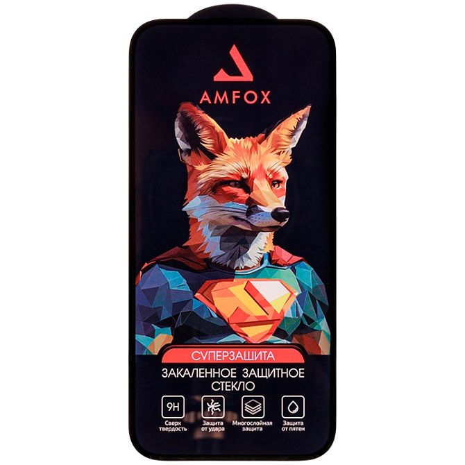 Противоударное стекло AMFOX для Samsung Galaxy A32, черное