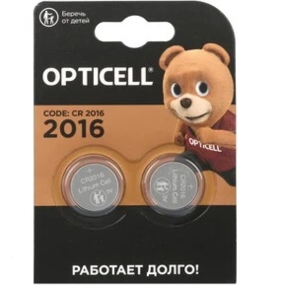 Элемент питания OPTICELL CR2016 BL-2 (2/20/200/33600)