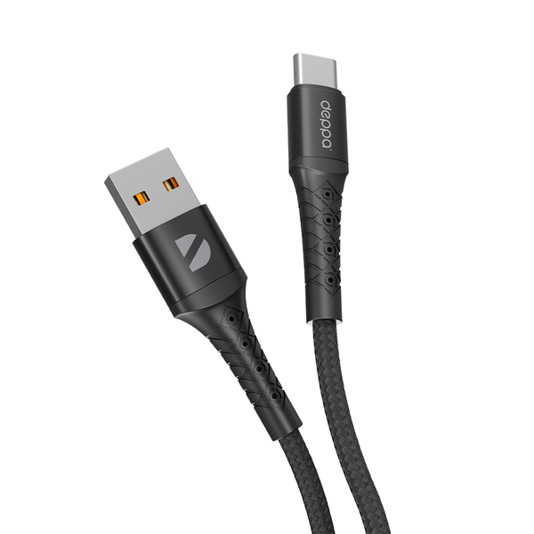 Кабель USB <--> Type-C  1.0м DEPPA Armor черный (72516)