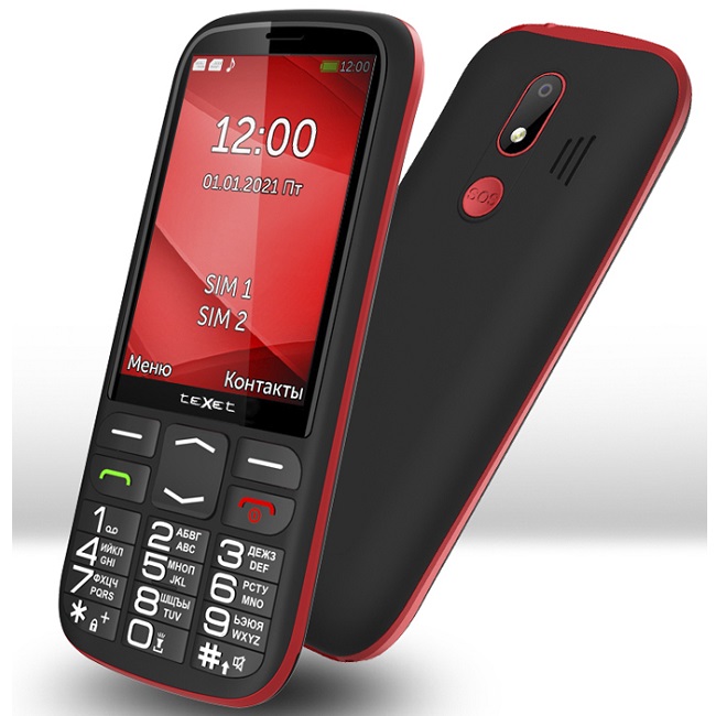 Телефон TEXET TM-B409 чёрный-красный 2