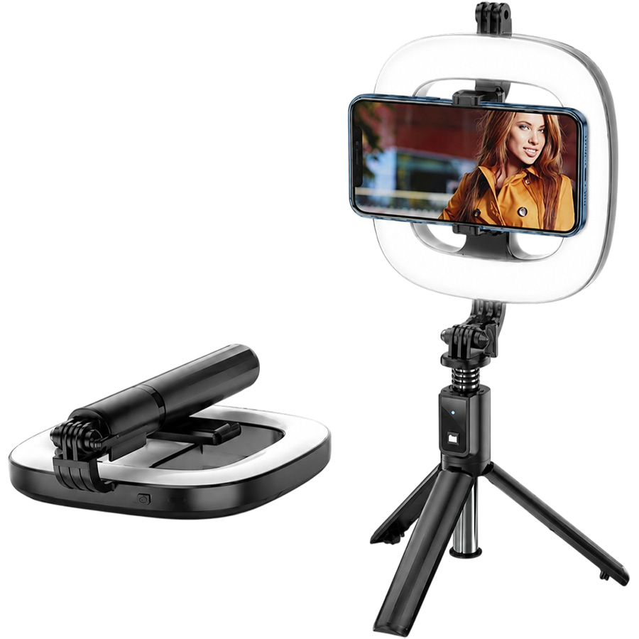 Монопод HOCO, LV03 Plus, Showfull, bluetooth, чёрный, (мятая упаковка) 10