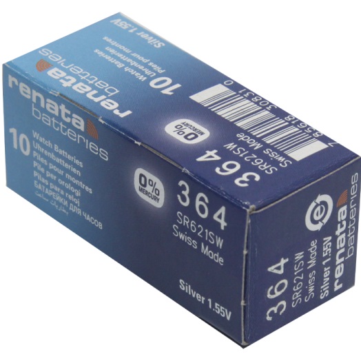 Элемент питания RENATA AG01 (R364) (SR621SW) Silver BL-10