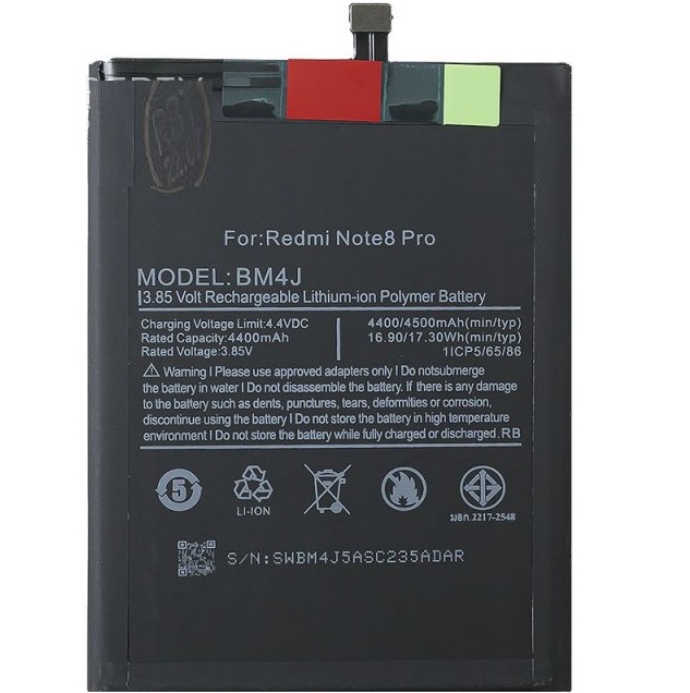 Аккумулятор для Xiaomi Redmi Note 8 Pro (BM4J) 100% Filling Capacity