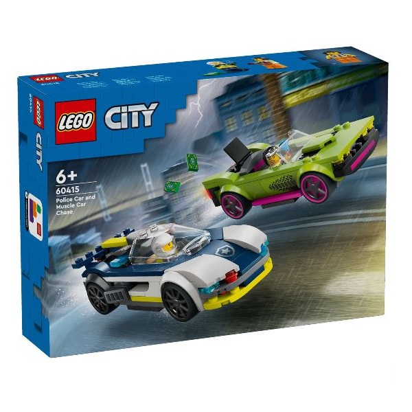 Конструктор LEGO City 60415 Погоня полицейской машины за гоночным автомобилем (27*20*7)