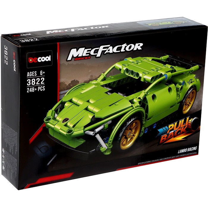 Конструктор гоночная машина DECOOL MecFactor, инерционный, 248 деталей, 6+ 9888329