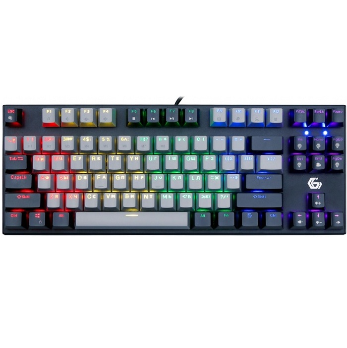 Клавиатура GEMBIRD KB-G600, черная, 87кл, Rainbow, красн.свитчи