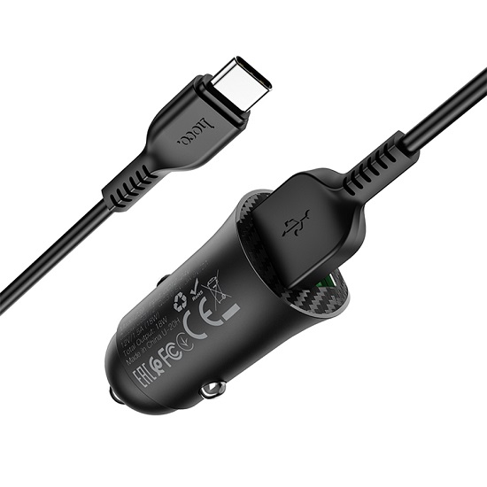 Авто ЗУ 2USB HOCO Z39, черный, 18W, QC3.0 4