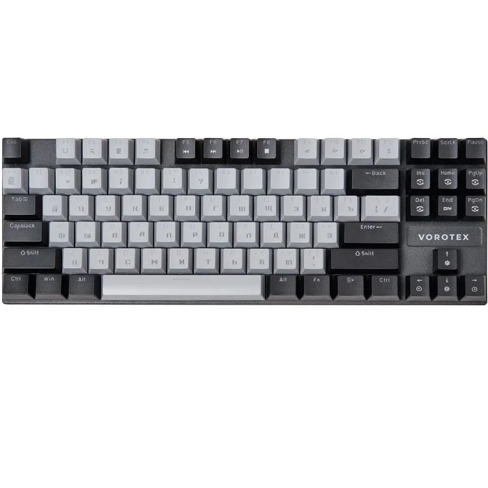 Клавиатура VOROTEX K87S Red Switch, Серый,чёрный