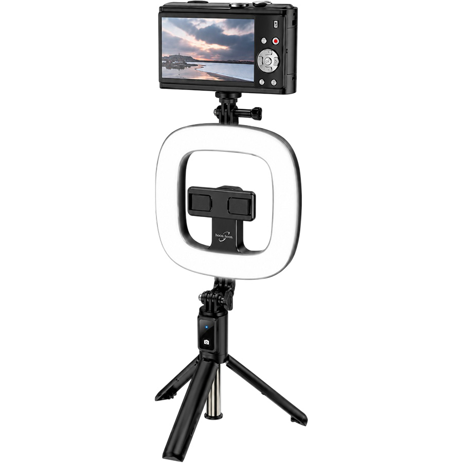 Монопод HOCO, LV03 Plus, Showfull, bluetooth, чёрный, (мятая упаковка) 2