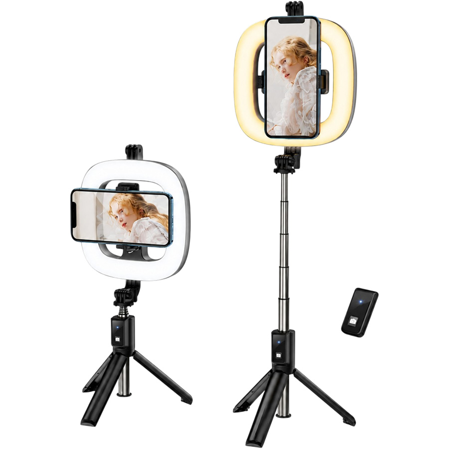 Монопод HOCO, LV03 Plus, Showfull, bluetooth, чёрный, (мятая упаковка) 6