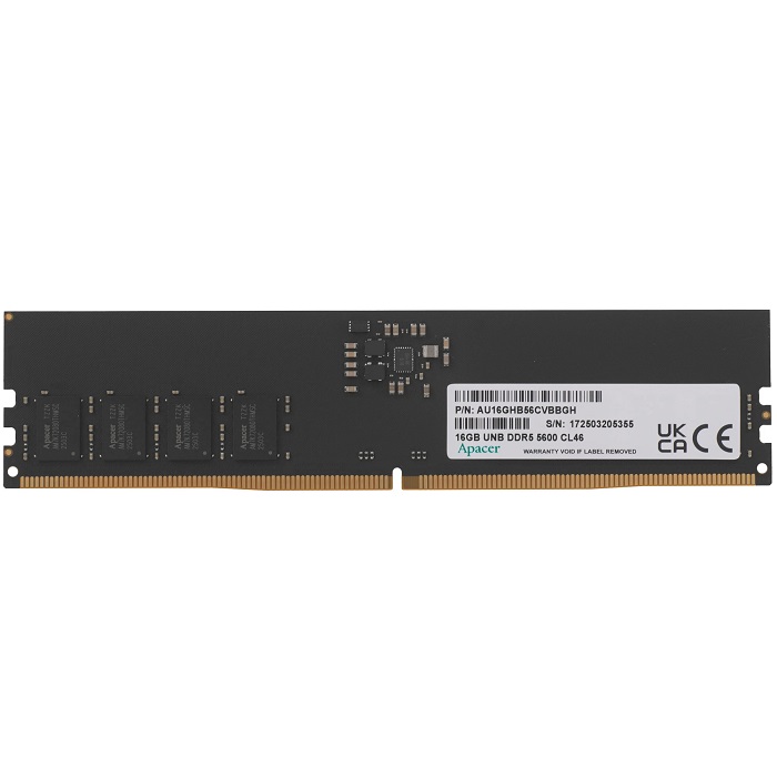 Оперативная память DDR5 16Gb Apacer, 5600MHz, CL40, DIMM (AU16GHB56CVBBGH/FL.16G2C.PKH)