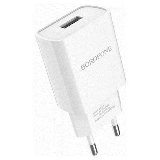 Сетевое ЗУ 1USB 2.1A BOROFONE BA20A, Sharp белый 2