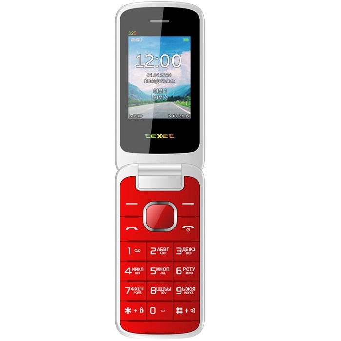 Телефон TEXET TM-325 гранатовый 4
