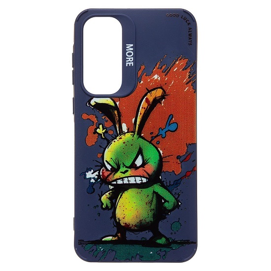 Задняя накладка SC335 для Samsung Galaxy A55  (заяц) (dark blue) (233022)