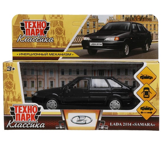 Машина металл LADA LADA-2114 "SAMARA" 12 см черный Технопарк 326424
