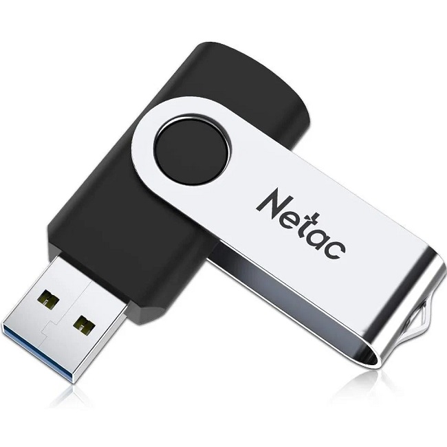 USB 128Gb Netac U505  чёрный/серебро 2