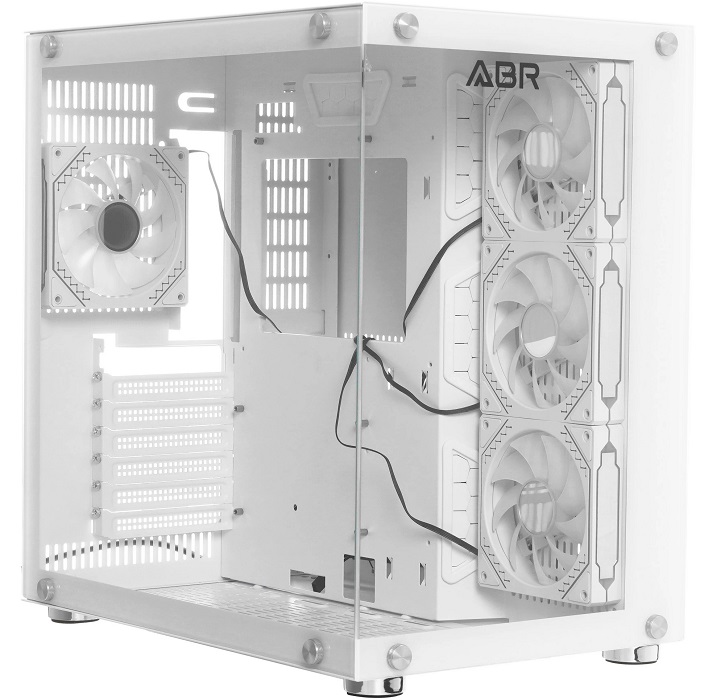 Корпус ABR Sea View White (1*USB Type-C, 2*USB 2.0, HD Audio, 4xRGb Fan, ATX, Micro-ATX)