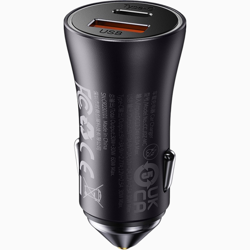 Авто ЗУ 2USB BASEUS CGJM000013 серый, 60W 5