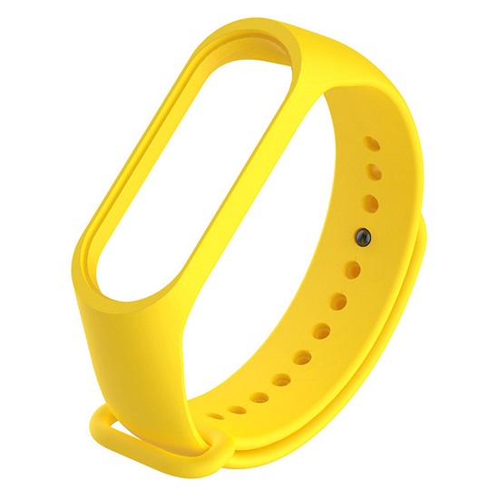Силиконовый ремешок WB13 для Xiaomi Mi Band 5/Mi Band 6 (yellow), на кнопке (регулируемый)