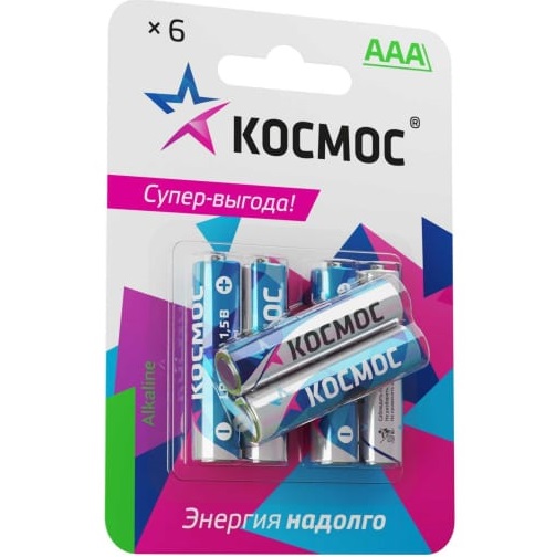Элемент питания КОСМОС LR03 BL-6 (6/72)