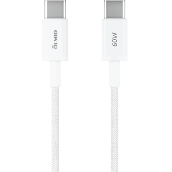 Кабель Type-C <--> Type-C  1.2м OLMIO MASTER, белый, 60W