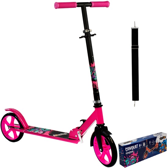 Самокат Dvizhok C23 розовый кол 200мм, 100 кг, ABEC-9 5