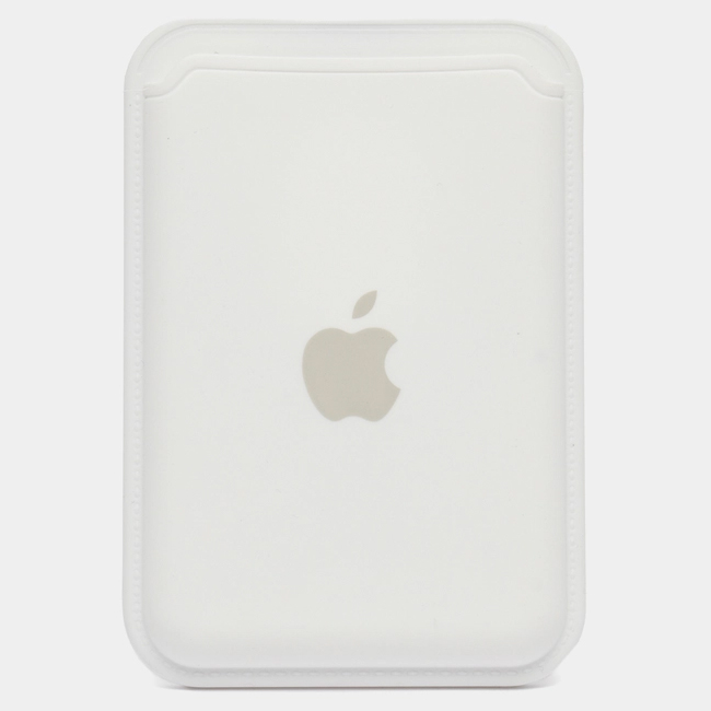 Кошелек для карт iPhone Silicone Wallet MagSafe с лого (№04 Белый)