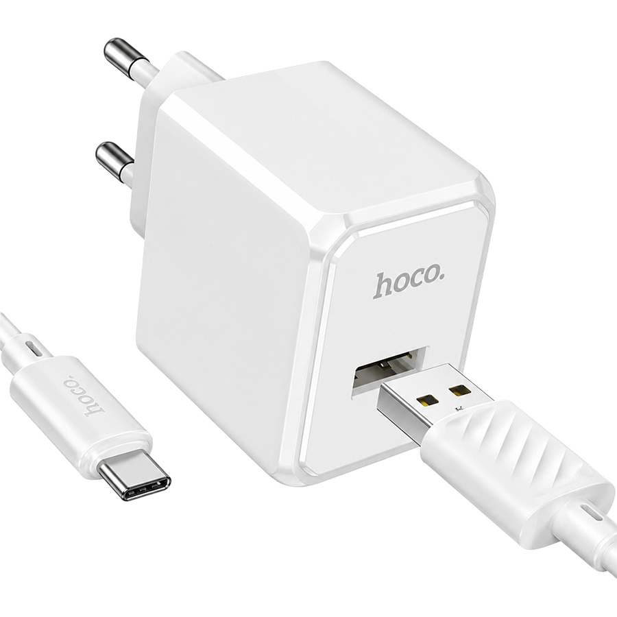 Сетевое ЗУ 1USB 2.1A HOCO CS11A Ocean, White, Type-C