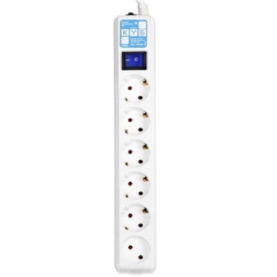 Сетевой удлинитель  5.0м POWER CUBE PRO SPL6-16-P-5M, белый, 6 розеток, 16А, (3*1,5)