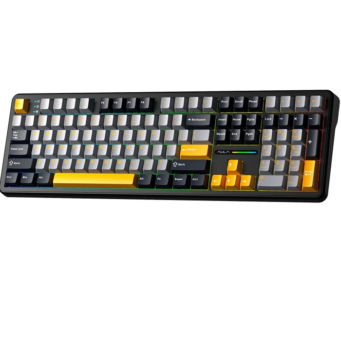 Клавиатура AULA F108 Dark Grey-Light Grey-Yellow 2