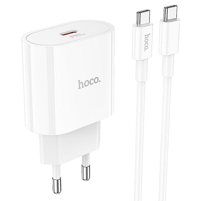 Сетевое ЗУ 1Type-C 3A HOCO C94A, Metro, Lightning <--> Type-C, белый