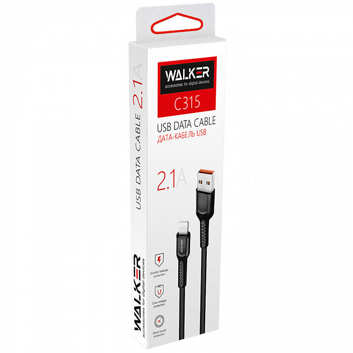 Кабель USB <--> Type-C  1.0м WALKER C315 черный