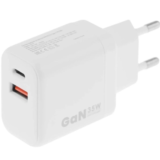 Сетевое ЗУ 1USB/1Type-C 3A BORASCO 52387, белое, Type-C-Type-C, 35W